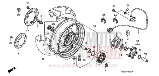 REAR WHEEL NT700VA6 de 2006